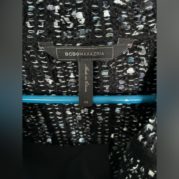 EUC Reeve Moto Cardigan Black White Cotton Blend Scandi Knitwear - Picture 9 of 15